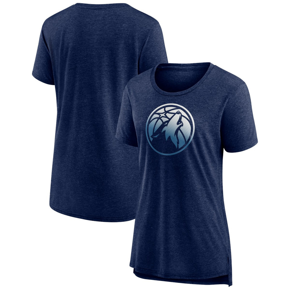 Minnesota Timberwolves Women's Gradient Logo Tri-Blend T-Shirt - Heather Navy on sale