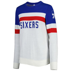 Philadelphia 76ers Lusso Women's Dominique Pullover Sweater - Royal/Cream for sale