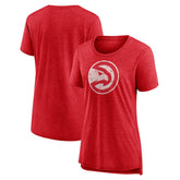 Atlanta Hawks Women's Distressed Logo Tri-Blend T-Shirt - Heather Red on sale