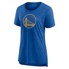 Golden State Warriors Women's Distressed Logo Tri-Blend T-Shirt sale - Heather Royal discount