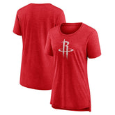 Houston Rockets Women's Distressed Logo Tri-Blend T-Shirt - Heather Red shop
