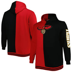 Atlanta Hawks Hardwood Classics Big & Tall Hardwood Classics Split Pullover Hoodie - Red/Black cheap