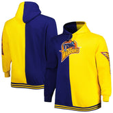 Golden State Warriors Big & Tall Hardwood Classics Split Pullover Hoodie sale - Navy/Gold discount