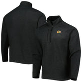 Chicago Blackhawks Antigua Course Quarter-Zip Jacket - Heathered Black Jackets