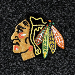Chicago Blackhawks Antigua Course Quarter-Zip Jacket - Heathered Black Jackets