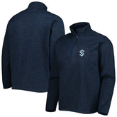 Seattle Kraken Antigua Course Quarter-Zip Jacket - Heathered Deep Sea Blue Jackets