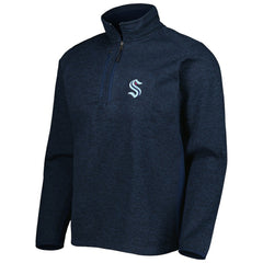 Seattle Kraken Antigua Course Quarter-Zip Jacket - Heathered Deep Sea Blue Jackets