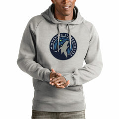Minnesota Timberwolves Antigua Team Logo Victory Pullover Hoodie - Heather Gray discount