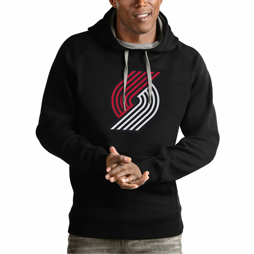 Portland Trail Blazers Antigua Team Logo Victory Pullover Hoodie - Black for sale