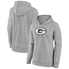 Green Bay Packers Women's Primary Logo Pullover Hoodie - Gray cheap