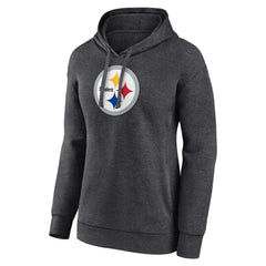 Pittsburgh Steelers Women's Primary Logo Pullover Hoodie - Charcoal cheap