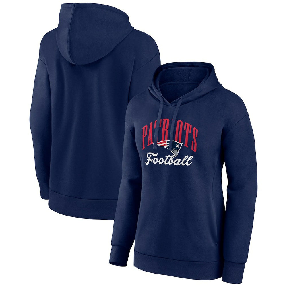 New England Patriots Women's Victory Script Pullover Hoodie - Navy for sale