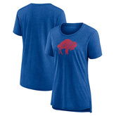Buffalo Bills Women's Throwback Team Logo Tri-Blend T-Shirt - Heather Royal outlet