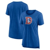 Denver Broncos Women's Throwback Team Logo Tri-Blend T-Shirt - Heather Royal online