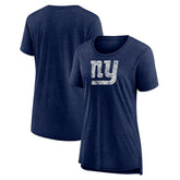 New York Giants Women's Throwback Team Logo Tri-Blend T-Shirt - Heather Navy outlet