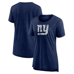 New York Giants Women's Throwback Team Logo Tri-Blend T-Shirt - Heather Navy outlet