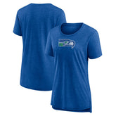 Seattle Seahawks Women's Throwback Team Logo Tri-Blend T-Shirt - Heather Royal for sale