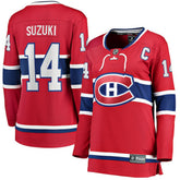 Nick Suzuki Montreal Canadiens Fanatics Women's Home Captain Patch Breakaway Player Jersey - Red Jerseys