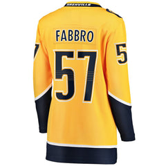 Dante Fabbro Nashville Predators Fanatics Women's Home Breakaway Player Jersey - Gold Jerseys