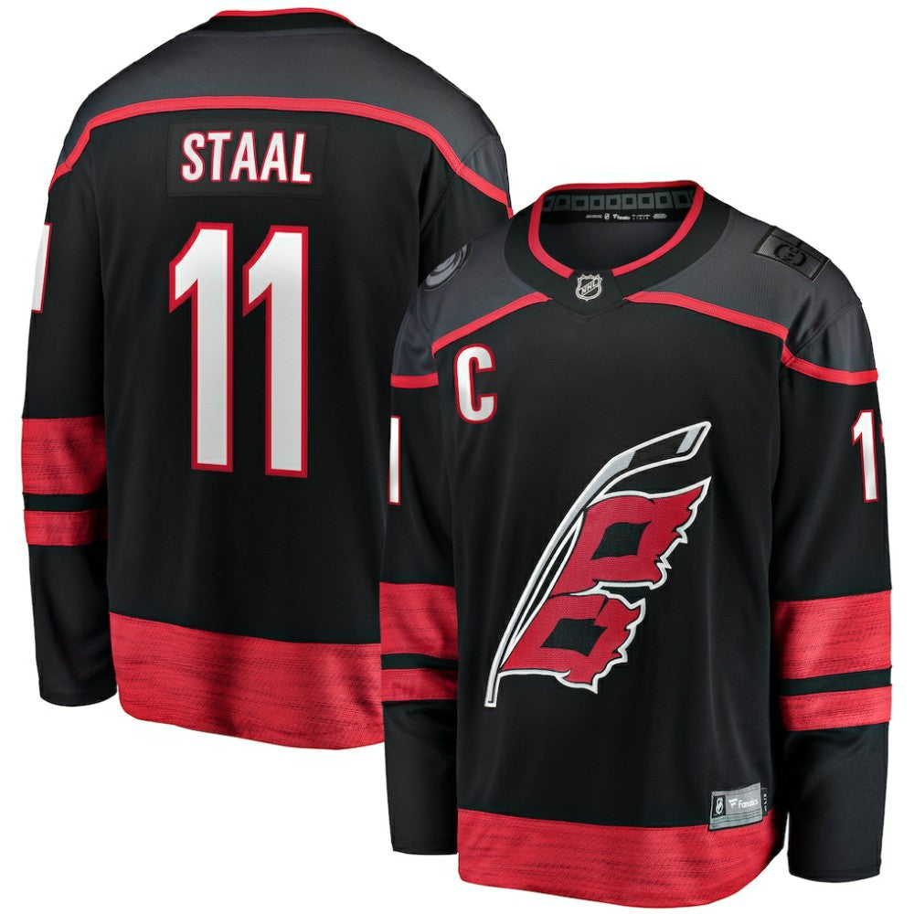 Jordan Staal Carolina Hurricanes Fanatics Home Captain Patch Breakaway Player Jersey - Black Jerseys