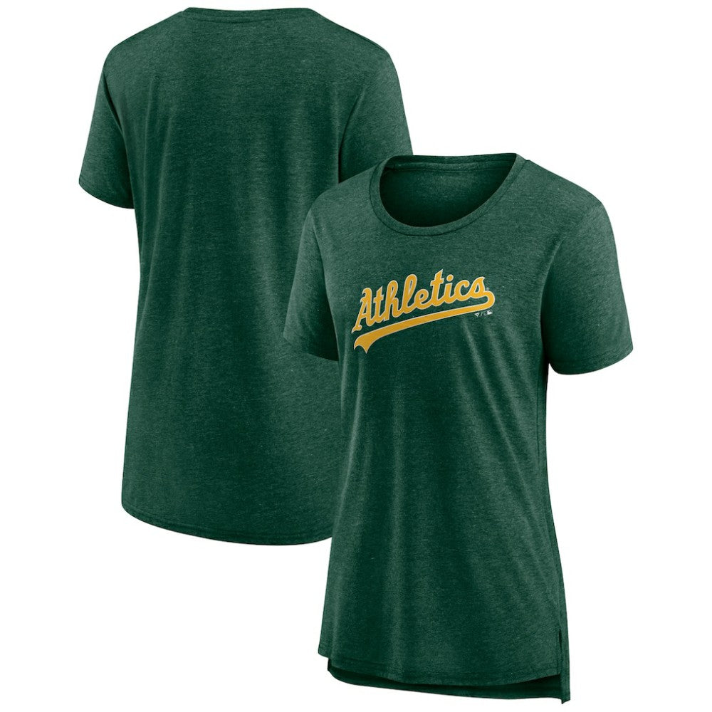 Athletics Women's Official Wordmark Tri-Blend T-Shirt Heather Green