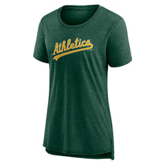 Athletics Women's Official Wordmark Tri-Blend T-Shirt Heather Green
