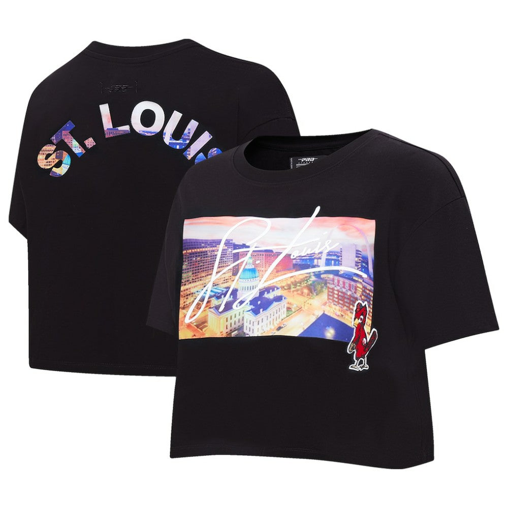 St. Louis Cardinals Pro Standard Women's Cityscape Boxy T-Shirt Black