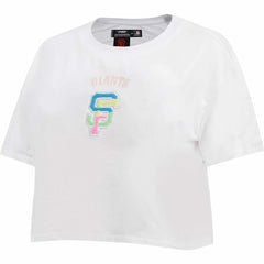 San Francisco Giants Pro Standard Women's Washed Neon Cropped Boxy T-Shirt White