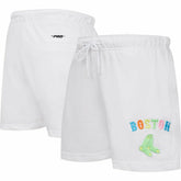 Boston Red Sox Pro Standard Women's Washed Neon Shorts White