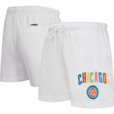 Chicago Cubs Pro Standard Women's Washed Neon Shorts White