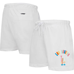 Los Angeles Dodgers Pro Standard Women's Washed Neon Shorts White