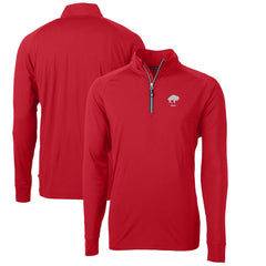 Buffalo Bills Cutter & Buck Adapt Eco Knit Stretch Recycled Big & Tall Quarter-Zip Throwback Pullover Top - Red for sale