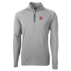 Denver Broncos Cutter & Buck Adapt Eco Knit Stretch Recycled Big & Tall Quarter-Zip Throwback Pullover Top - Gray on sale