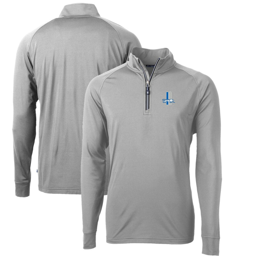 Detroit Lions Cutter & Buck Adapt Eco Knit Stretch Recycled Big & Tall Quarter-Zip Throwback Pullover Top - Gray outlet