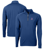 New England Patriots Cutter & Buck Adapt Eco Knit Stretch Recycled Big & Tall Quarter-Zip Throwback Pullover Top - Royal cheap