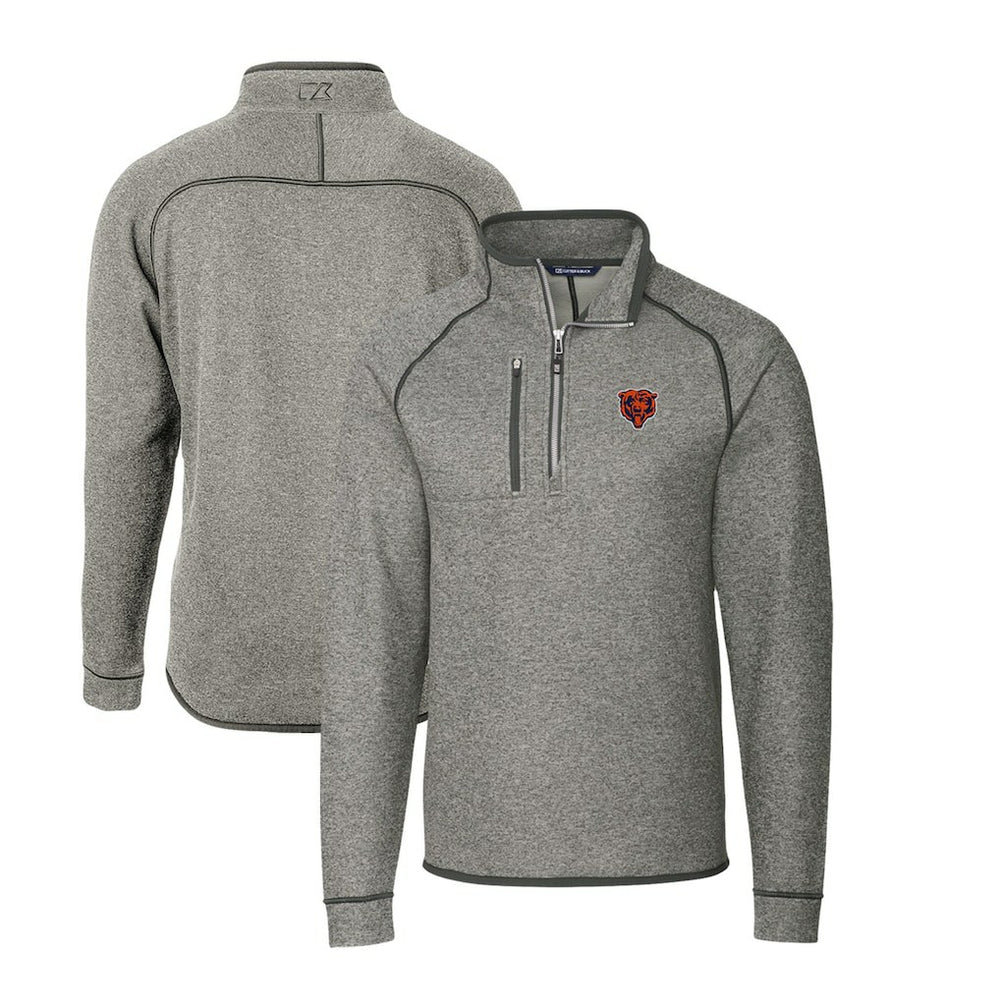 Chicago Bears Cutter & Buck Mainsail Sweater-Knit Big & Tall Half-Zip Pullover Jacket - Heather Gray online
