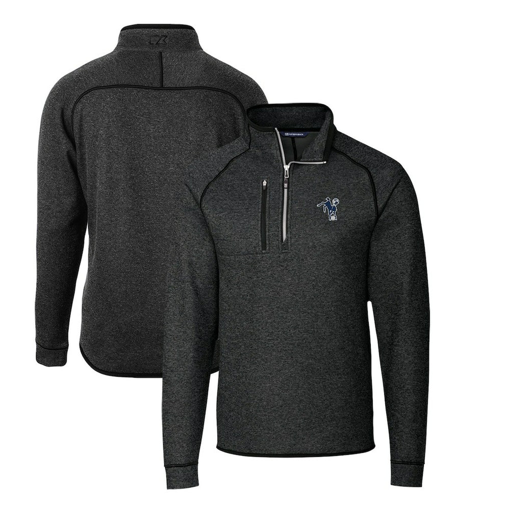 Indianapolis Colts Cutter & Buck Mainsail Sweater-Knit Big & Tall Half-Zip Pullover Jacket - Heather Charcoal on sale
