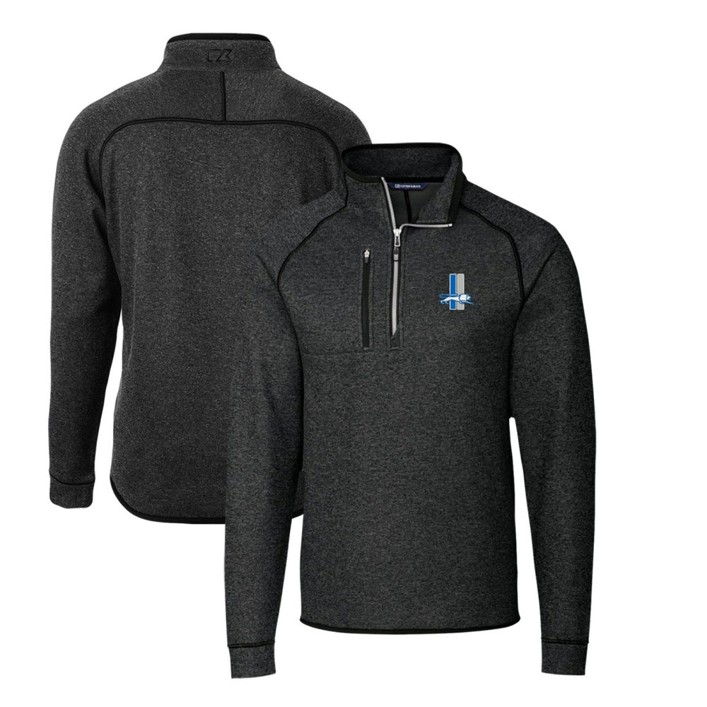 Detroit Lions Cutter & Buck Mainsail Sweater-Knit Big & Tall Half-Zip Pullover Jacket - Heather Charcoal for sale