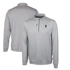 Atlanta Falcons Cutter & Buck Stealth Heathered Big & Tall Throwback Logo Quarter-Zip Pullover Top - Gray discount
