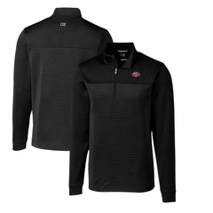 San Francisco 49ers Cutter & Buck Throwback Logo Traverse Stripe Stretch Quarter-Zip Big & Tall Pullover Top - Black sale