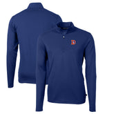 Denver Broncos Cutter & Buck Throwback Logo Virtue Eco Pique Recycled Quarter-Zip Big & Tall Pullover Top - Royal cheap
