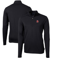 Tampa Bay Buccaneers Cutter & Buck Throwback Logo Virtue Eco Pique Recycled Quarter-Zip Big & Tall Pullover Top - Black online