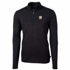 Miami Dolphins Cutter & Buck Throwback Logo Virtue Eco Pique Recycled Quarter-Zip Big & Tall Pullover Top - Black online