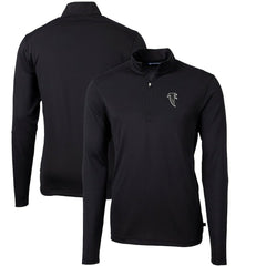Atlanta Falcons Cutter & Buck Throwback Logo Virtue Eco Pique Recycled Quarter-Zip Big & Tall Pullover Top - Black on sale
