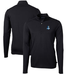 Detroit Lions Cutter & Buck Throwback Logo Virtue Eco Pique Recycled Quarter-Zip Big & Tall Pullover Top - Black cheap
