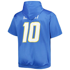 Justin Herbert Los Angeles Chargers Big & Tall Short Sleeve Pullover Hoodie - Powder Blue discount