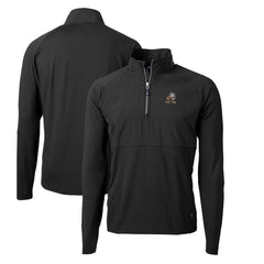 Cleveland Browns Cutter & Buck Adapt Eco Knit Hybrid Recycled Quarter-Zip Throwback Pullover Top - Black discount