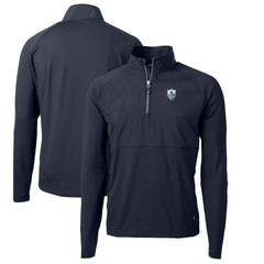 Los Angeles Chargers Cutter & Buck Adapt Eco Knit Hybrid Recycled Quarter-Zip Throwback Pullover Top - Navy discount