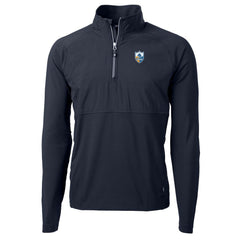 Los Angeles Chargers Cutter & Buck Adapt Eco Knit Hybrid Recycled Quarter-Zip Throwback Pullover Top - Navy discount