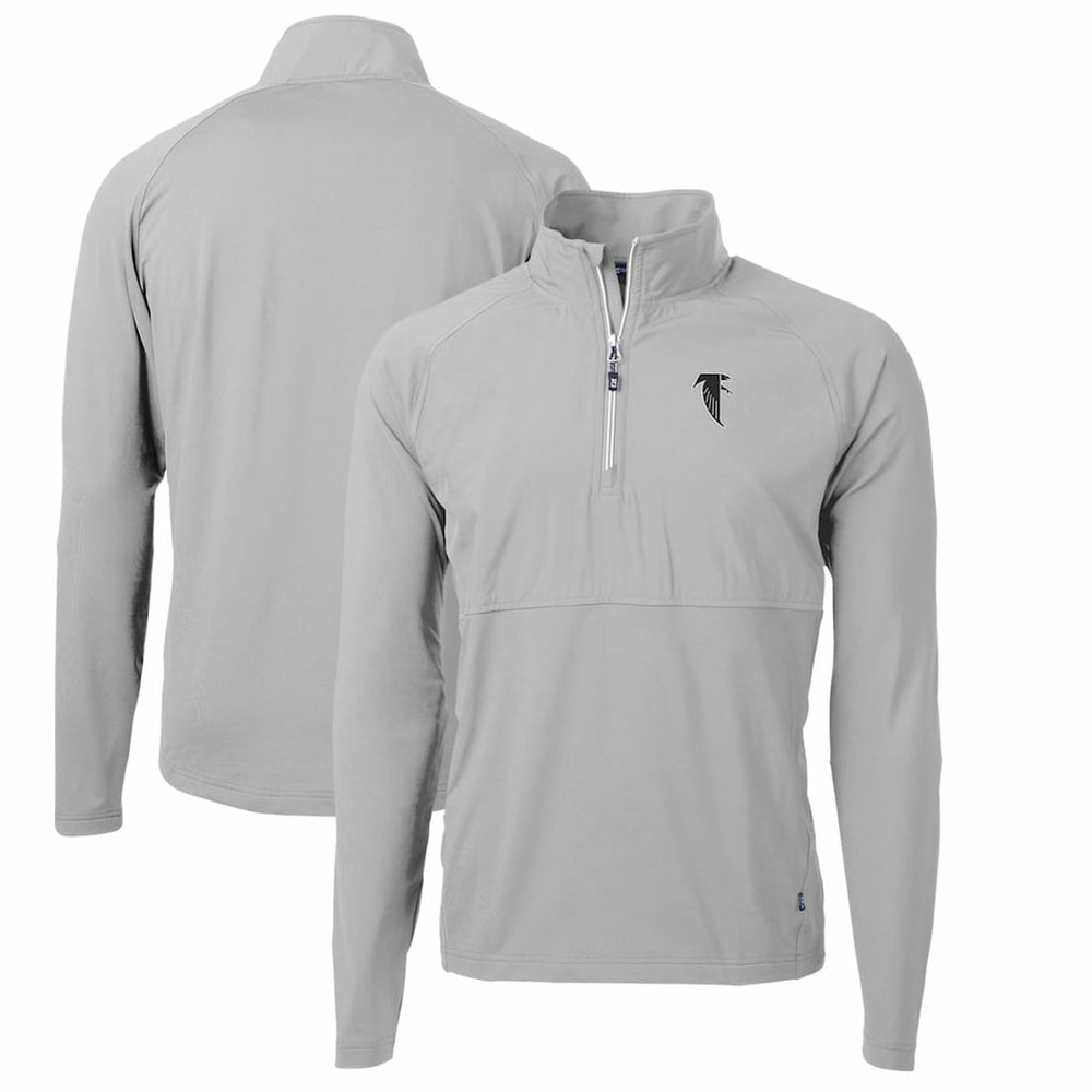Atlanta Falcons Cutter & Buck Adapt Eco Knit Hybrid Recycled Quarter-Zip Throwback Pullover Top - Gray sale